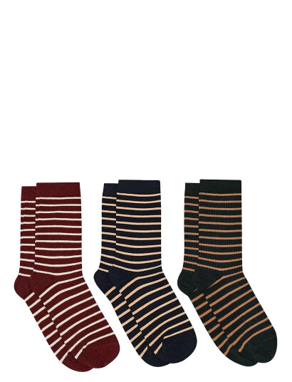 mp Denmark Lydia Socks 3-Pack - Burgundy - 40/42