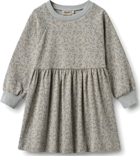Wheat Jersey Dress L/S Dorthea SLIGHTLY BLUE FLOWERS 116