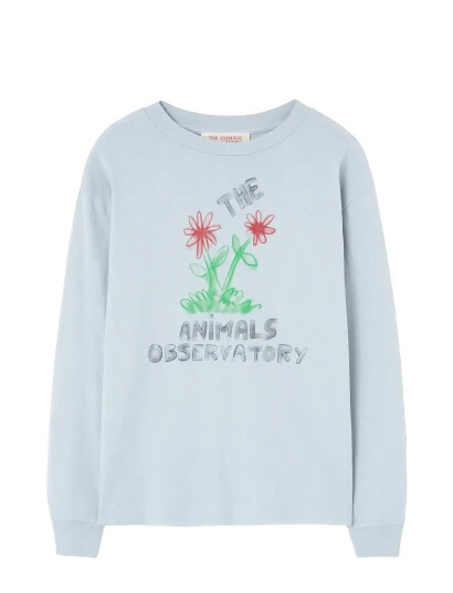 THE ANIMALS OBSERVATORY Flowers Blue Dof Lonf Sleeve T-Shirt - Blue - 10 Y