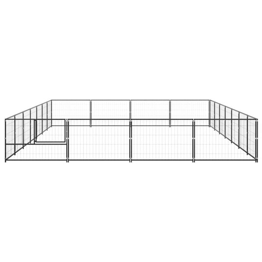 vidaXL Hundegård svart 28 m² stål