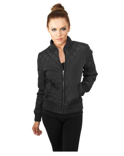 Urban Classics Diamond Quilt Nylon Jacket Women Svart