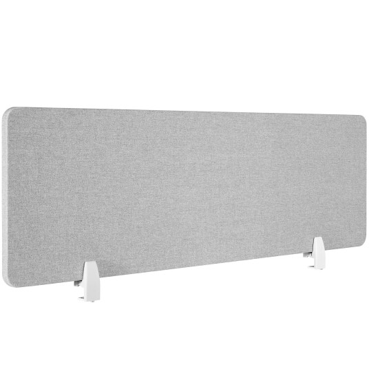 tectake Akustisk skjerm til skrivebord lydabsorberende - 130 x 40 cm,grå