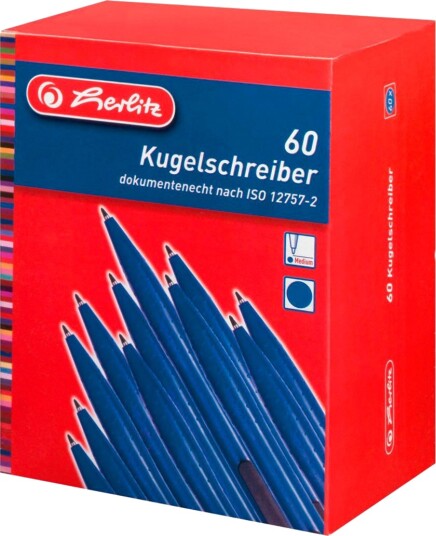 Herlitz X 20 Kulepenn 1mm Blå 60 Stk