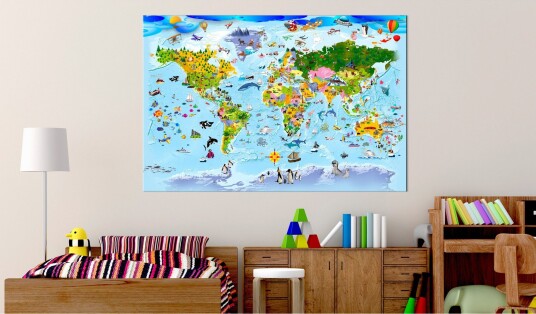 Tavle Children'S Map: Colourful Travels 90X60 Artgeist sp. z o. o.