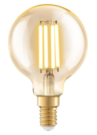 Eglo Led-Filamentlyspære Form: G60 E14 4 W Ekvivalent 32 Klasse F Varmt Hvitt Lys 2200 K Eglo Led-Filamentlyspære Form: G60 E14 4 W Ekvivalent 32 Klasse F Varmt Hvitt Lys 2200 K