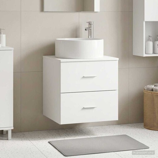  Vegghengt vaskeservant Hvit 49,5 x 44,5 x 65,5 cm