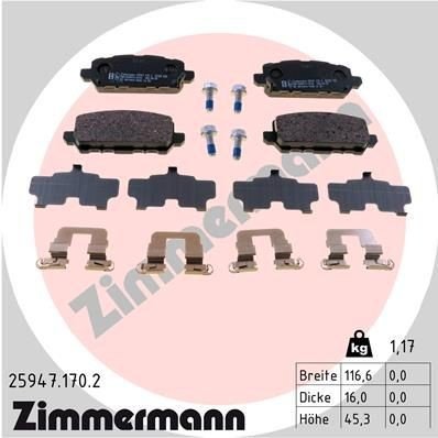 Bremseklosser ZIMMERMANN 25947.170.2 Bremseklosser ZIMMERMANN 25947.170.2