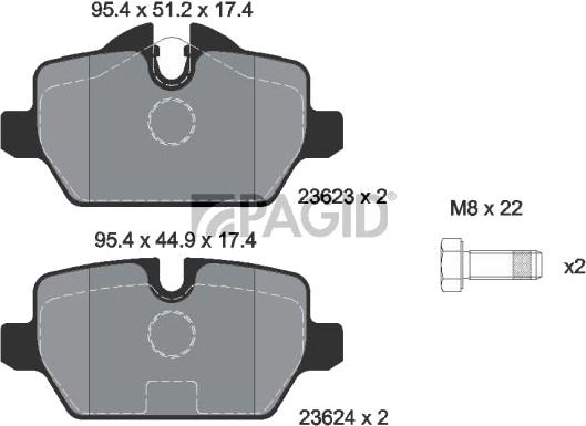 PAGID T1445N Bremseklosser