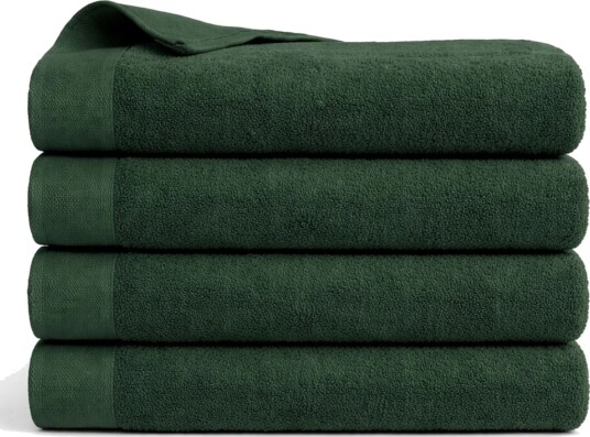 By Borg Badehåndkle - 100% Myk bomull med høy absorberingsevne - 70x140 cm - Mørkegrønt badehåndkle fra danske