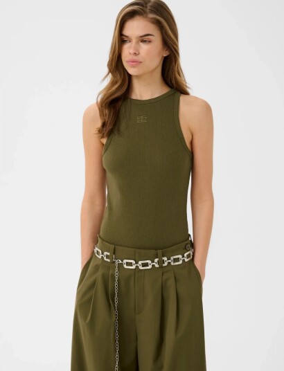 Gestuz Gzdrew Logo Tank 2.0 Khaki green S Gestuz Gzdrew Logo Tank 2.0 Khaki green S