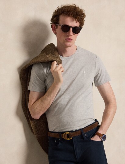 Polo Ralph Lauren Custom Slim Fit Cotton T Shirt Grey M