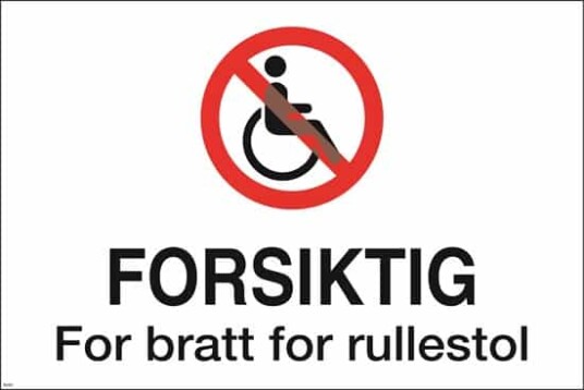 FORSIKTIG FOR BRATT FOR RULLESTOL 60X40