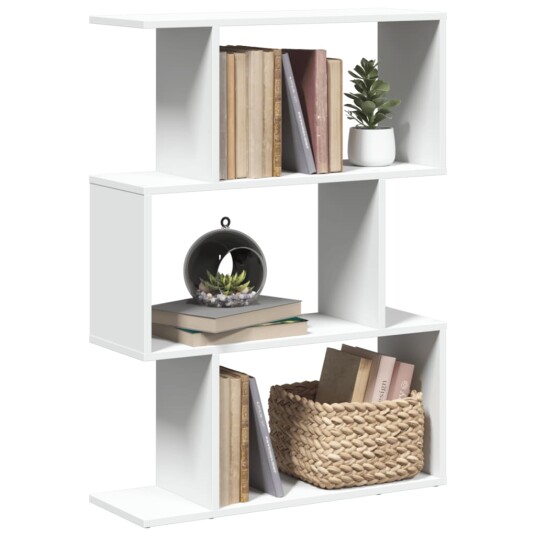 Romdeler bokhylle 3 etasjer hvit 70x24x97 cm konstruert tre Romdeler bokhylle 3 etasjer hvit 70x24x97 cm konstruert tre