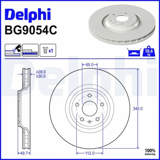 Bremseskive DELPHI BG9054C