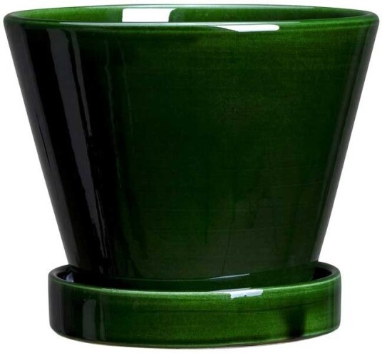 Bergs Potter Julie Krukke Med Tallerken Emerald Green 17 cm