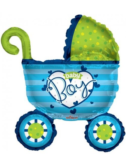 Baby Boy Barnevogn STOR Folieballong 91 cm