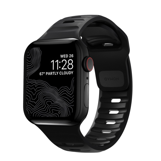 Nomad Sport Strap M/L - Black - Apple Watch Ultra 2/1 (49mm) 9/8/7 (45mm)/6/SE/5/4 (44mm)/3/2/1(42mm)