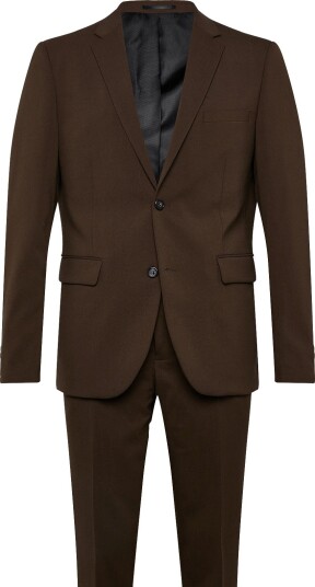 Lindbergh Plain Mens Suit Normal Length DEEP BROWN 44