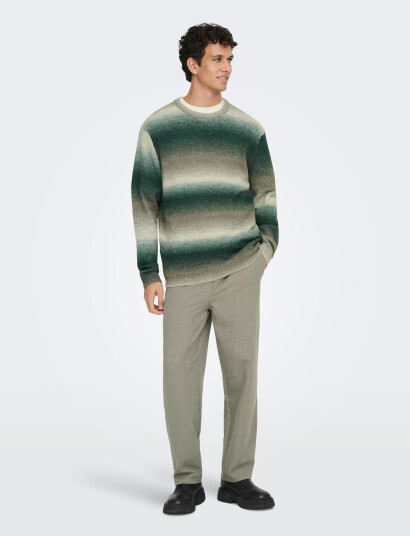 ONLY & SONS Onsbertil Reg Ls Crew Knit - Green - XS