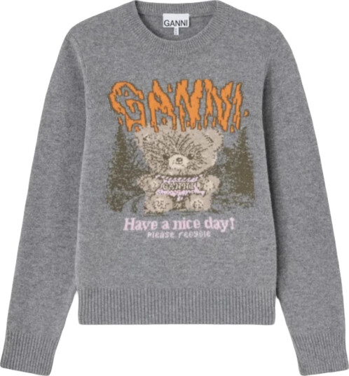 Ganni Dame Strikkevarer Grå 2XS,