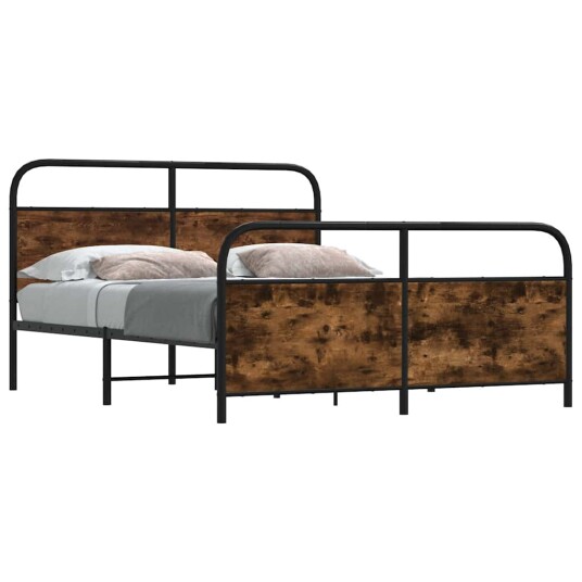 Sengeramme i metall uten madrass røkt eik 160x200 cm 8721158549112
