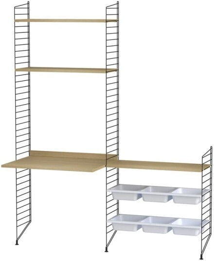 String barnerom eik & sort Kombinasjon E