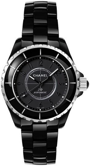 Chanel Dameklokke H3829 J12 Sort/Keramik Ø38 mm