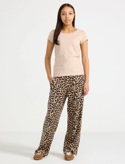 Lindex Wide Trousers In Velour Multi/patterned 158