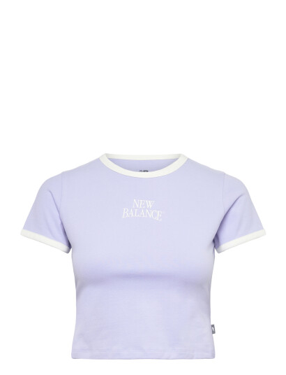 New Balance Linear Heritage Ringer T Shirt Purple M