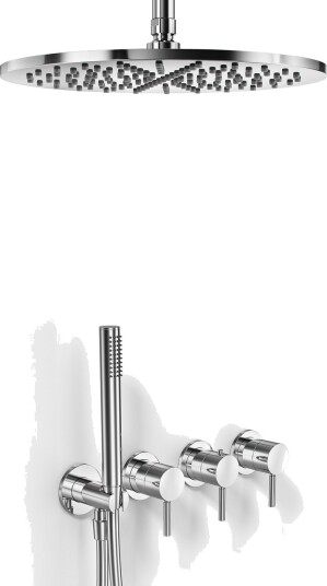 Semplice STB801 S10 Regn Delux Smartterm Ø30cm Easyclean Tak Krom Dusjsett