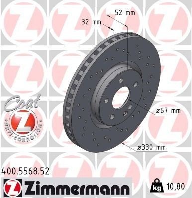 ZIMMERMANN 400.5568.52 Bremseskive