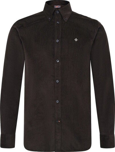 Morris Douglas Cord Shirt Slim Fit BROWN XXL