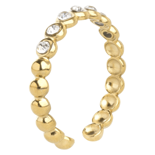 Timi of Sweden Pernilla Crystal Ring Stainless Steel Gold Timi of Sweden Pernilla Crystal Ring Stainless Steel Gold