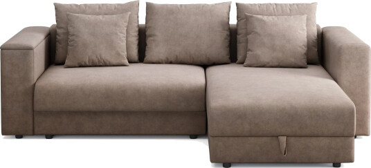Bergen Ekstra dyp fremoveruttrekkbar 3 seters sovesofa med divan og overmadrass i polyeterskum vendbar sommer og vinterside og vaskbart trekk Beige stoff