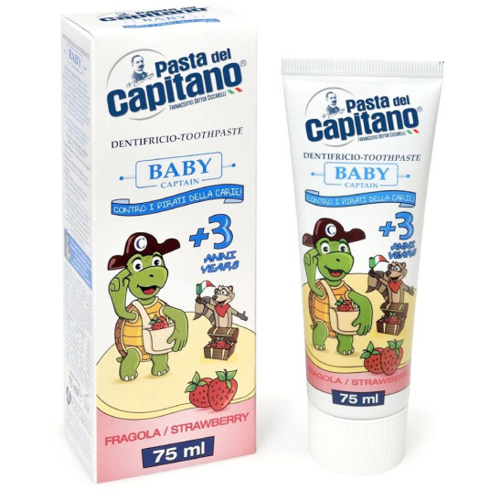 Italiensk Barnetannkrem PASTA del Capitano Tutti Frutti fra 3 år 75 ml