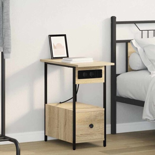  Nattbordskap Sonoma eik 60 x 30 x 61 cm Konstruert tre