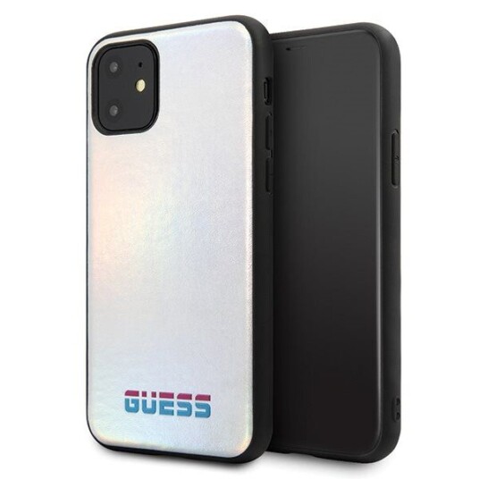 Guess-Deksel Iphone 11 Pro Max Guhcn65bld Sølv Hardt Deksel Rainbow