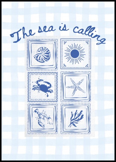 Coastal Sea Life Tiles Plakat / 100x150