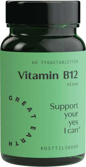 Great Earth Vitamin B12 tyggetabletter, 60 stk. Great Earth Vitamin B12 tyggetabletter, 60 stk.