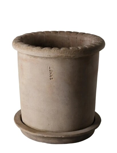 ERNST Pot W Saucer   Beige   20X20X20CM