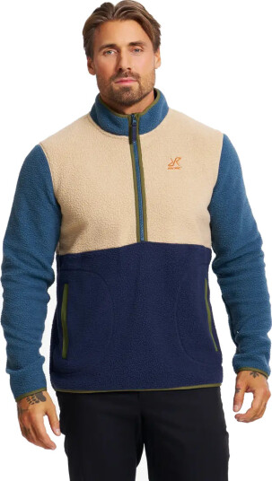 Revolutionrace Canyon Half zip Pile Fleece Herre Orion Blue/Safari Beige M Herre Overdeler Fleece & midlayers