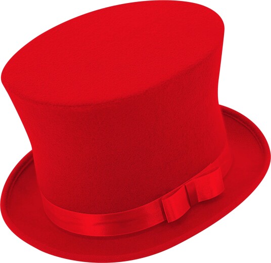 Widmann Høy hatt rød One size 25708