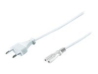 MicroConnect Power Cord Notebook - Strømkabel - IEC 60320 C7 til Europlug (hann) - 3 m - hvit