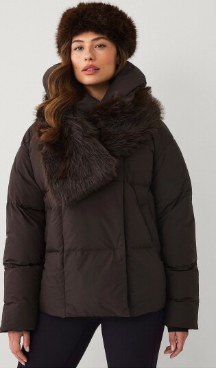 Áhkká Dun jakke Warm Quilted Jacket With Shawl Brun Áhkká Dun jakke Warm Quilted Jacket With Shawl Brun