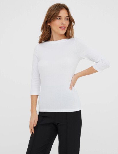 Vero Moda Vmpanda Modal 3/4 Top Jrs Noos   White   XS