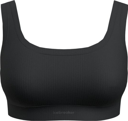 Icebreaker Women Merino Blend Rib Lotus Bra Black