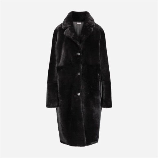 Utzon Caprina Shearling Coat Black 38