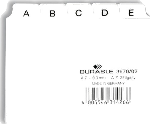 Durable 3670/02 Hvit 105 Mm 74 Mm 25 Stykker Durable 3670/02 Hvit 105 Mm 74 Mm 25 Stykker
