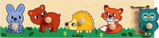 Djeco Puslespill 5 Brikker Tre Skogdyr Djeco OneSize Puslespill