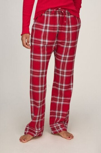 Hunkemöller Tall Flannel pysjamasbukse Rød